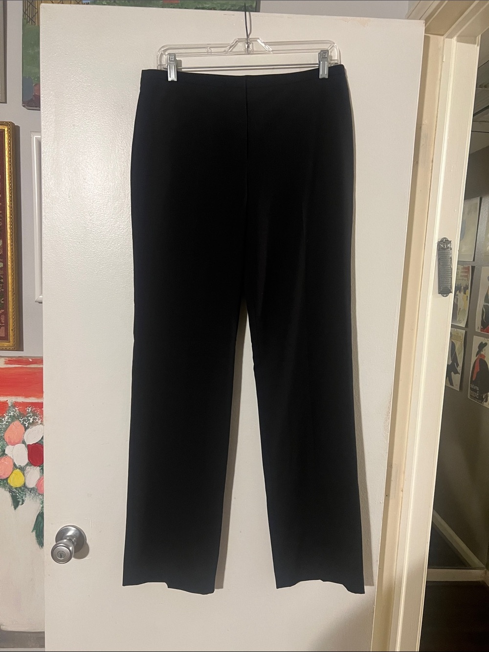Tahari black flat front pants